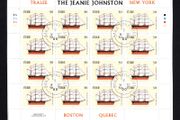 2000 Ireland Emigrants Ship: Jeanie Johnston Stamp Sheetlet Plated 1A1A1A1A Fine Used with Dublin CDS cancel of 9th March 2000 (Frist day of issued) on envelope extract.