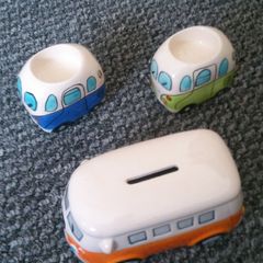 camper money box,set of camper candle holders