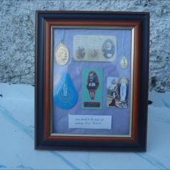 Framed Religious Medals, Artefacts, Relics