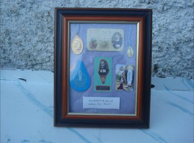 Framed Religious Medals, Artefacts, Relics