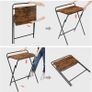 _Folding Small Desk Snack Table Space-Saving Sofa Table for Home Office Living Room Easy Assembly Vintage Brown/Black Image 4