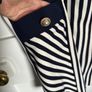 Nissa navy and white striped dress with gold buttons UK10 Image 6