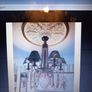 Vintage 6 Arm Quality Chandelier With Amber and Black Drops Image 2