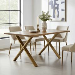 Gold X-Type Metal Table Legs 86x80 cm