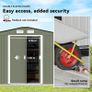 9 x 6ft Metal Garden Shed, Outdoor Storage Tool House with Ventilation Slots, Foundation Kit and Lockable Double Doors, Light Green Image 6