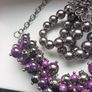 Purple Poppy  Pearl & Diamond Bracelet. Image 5