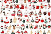 110Pcs Christmas Gold Enamel Charms DIY Jewelry Making Charms Pendants for Bracelet Necklace Earring Craft Supplies (FREE POSTAGE)