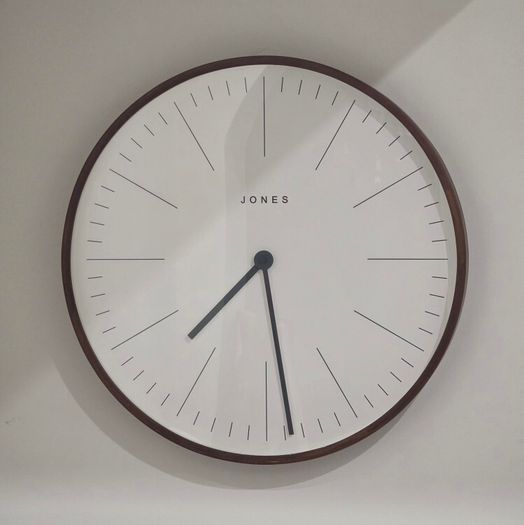 Jones Large 53cm Minimalist Wall Clock - Wood Effect