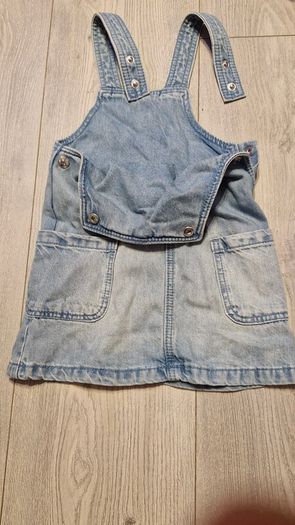 Denim dungarees, 6-9 months