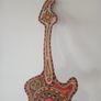 Hand Painted Signed Mandala Tribal Zen Folk Art Guitar Wood Wall Hanging Image 4
