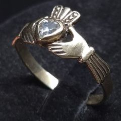 Vintage Irish 9ct Gold Claddagh Ring Dublin Hallmarked Size 56.5