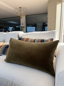 Green Velvet Cushion 100% Duck Feather