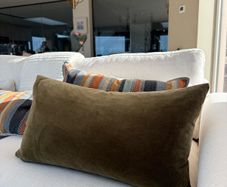 Green Velvet Cushion 100% Duck Feather