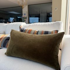 Green Velvet Cushion 100% Duck Feather