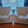 3-seater sofa and 2 matching armchairs, cream fabric Image 2