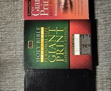 Holy Bible Giant Print x3 Nelson 544 Black Bonded Leather on3n3ss
