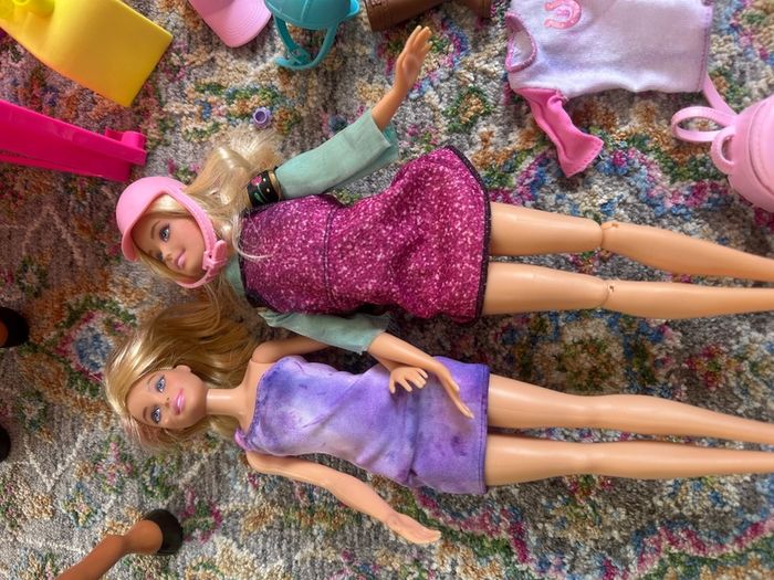 Barbie Campervan/Slide/Pool/Dolls/Accessories