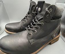 Wrangler Yuma Mens Leather Boots - Black - Lace Up Combat UK12 EU46