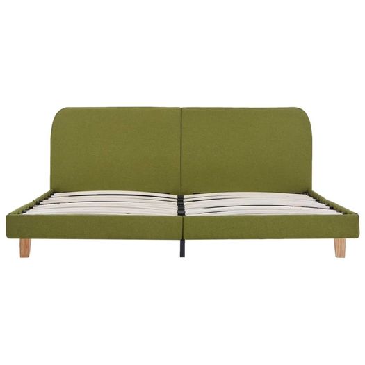 Bed Frame Green Fabric 150x200 cm
