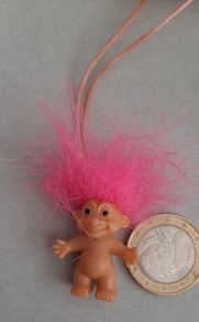 Russ tiny troll vintage necklace