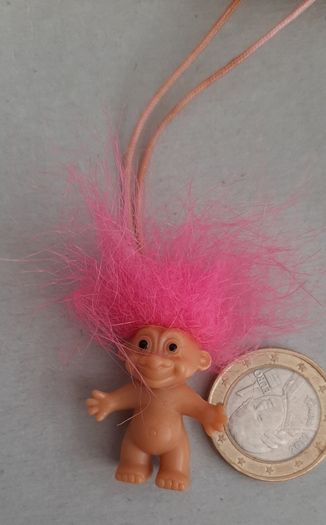 Russ tiny troll vintage necklace