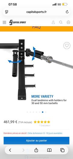 Squat half rack with landmine attachment