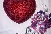Heart Shaped Crystal Diamonte Bag BNWT