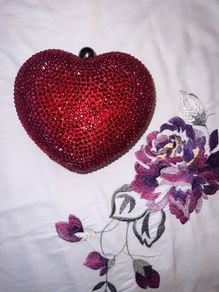 Heart Shaped Crystal Diamonte Bag BNWT