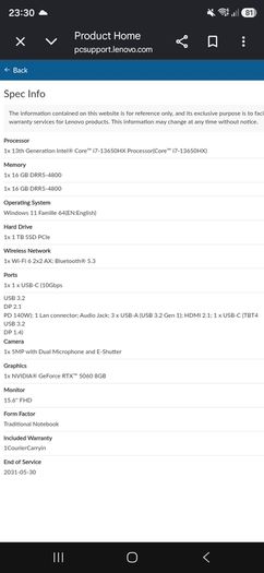 Lenovo Loq 15irx10 Gaming Laptop -- I7-13650hx, Rtx 5060 8gb, 32gb Ddr5, 1tb Ssd