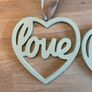 4 x wooden wedding love heart shaped signs Image 2