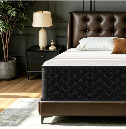Extra Firm King Size Mattress 10 Inch, 7-Zone Hybrid Mattress with Memory Foam and Individually Pocket Spring, Features Motion Isolation & Back Pain Relief, Firm King Mattress 150x200x25cm
