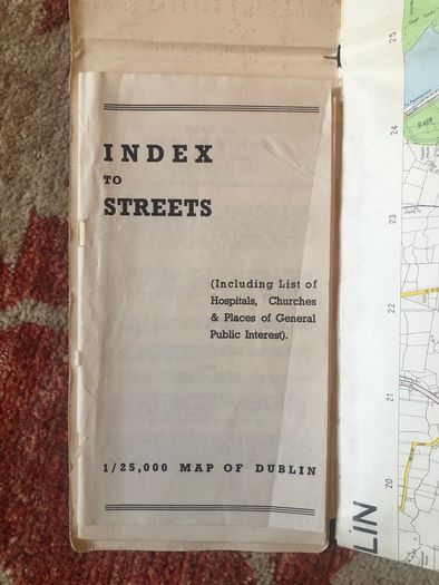 Vintage 1965 Map Of Dublin