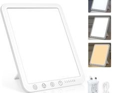 SAD Lamp - 15000 Lux Light Therapy with 3 Color Temperature, 6 Timer, Memory Function, Touch Control for Office/Desk/Home/Sleep