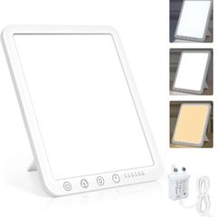 SAD Lamp - 15000 Lux Light Therapy with 3 Color Temperature, 6 Timer, Memory Function, Touch Control for Office/Desk/Home/Sleep