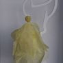 Lemon Yellow Pearl Cluster Stud Glass Inlay Extravagant Chiffon Petal Tassel Earrings Image 8