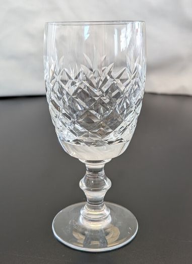 Vintage Cut Crystal Diamond & Fan Glasses Matching Set of 7