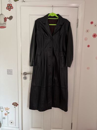 Full length genuine leather coat