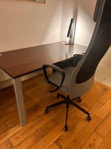 Office desk, locker and chair for sale