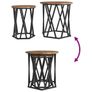 Coffee Table 2 pcs Old Wood Engineered Wood and Steel Image 5