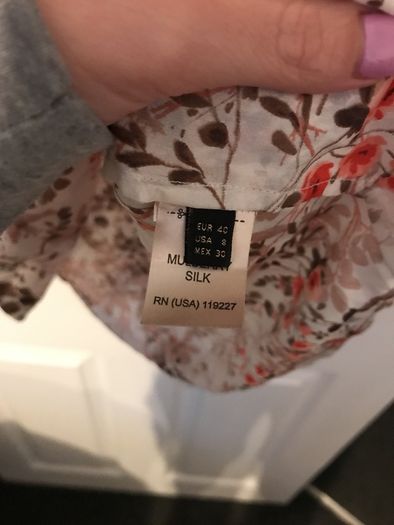 massimo dutti 100% mulberry silk top