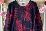 jumper Bnwt navy cashmere with leaf pattern medium