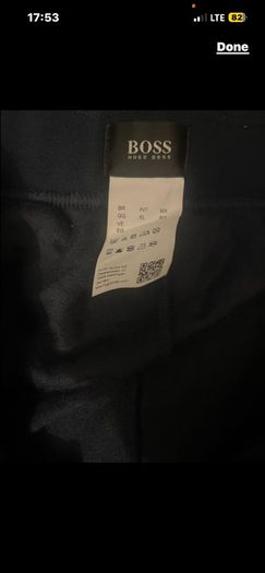 Hugo Boss Velour Pants towelling trouser Hugo Boss Tracksuit cotton terry Bottoms jogging navy Size xl