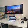 Lg 34 inch ulta wide monitor. With table included.and BachMann extension adapter. Image 5