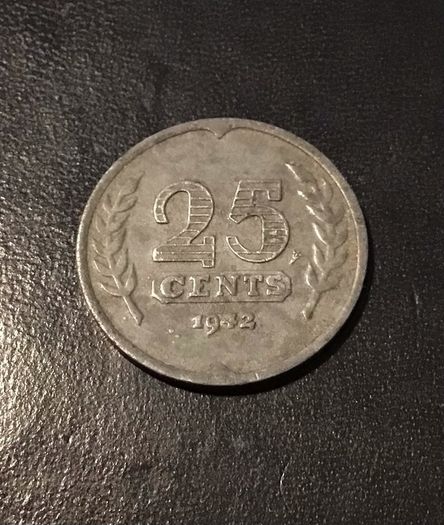 Holland 1942 25 cents German Occupation