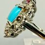 Sleeping Beauty Turquoise, White Zircon Multi-Tourmaline Cosmo Ring Image 5