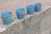 Small metal flower pots