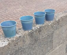 Small metal flower pots