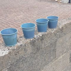 Small metal flower pots
