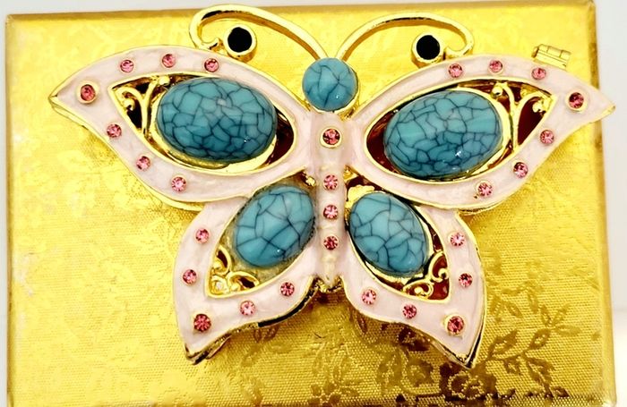 Butterfly Handmade Crystal Studded Trinket Box - Multi