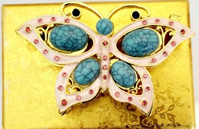 Butterfly Handmade Crystal Studded Trinket Box - Multi